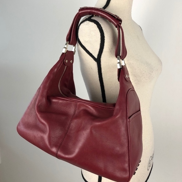 Tod's Red Leather Shoulder Bag - Picture 1 of 8